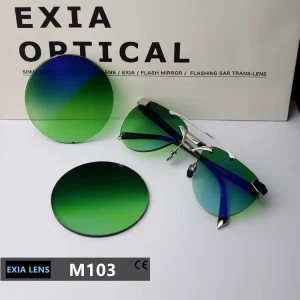 M103 Sunglasses 1.61 Lenses Green Gradient Color MR-8 SHMC UV400 Blue AR Coating