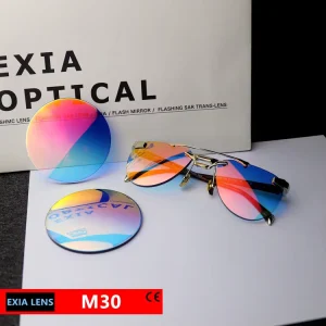 M30 MR-8 1.61 Sunglass Lenses Flash Mirror Red SHMC Gradient Color Base Curve 3