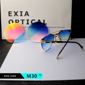 M30 Sunglasses Lenses MR-8 1.61 Index Flash Mirror Red SHMC Gradient Color Base Curve 3
