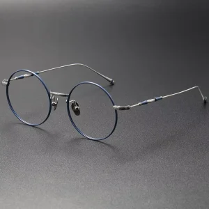 M3048 a Retro Prescription Eyeglasses for Women Gold Titanium Eyewear with Antiskid Full EisenChunks Solid Pattern