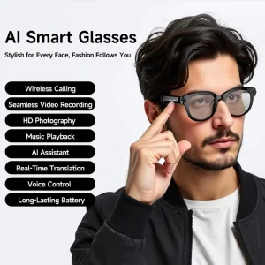 M89S AI Smart Glasses 8MP HD Camera 1080P Video Recording Real-Time Translation Wireless Calls for Outdoor Vlogging