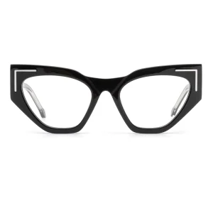 MB-1491 Acetate Cat-Eye Eyeglass Frames with Metal Decoration for Women