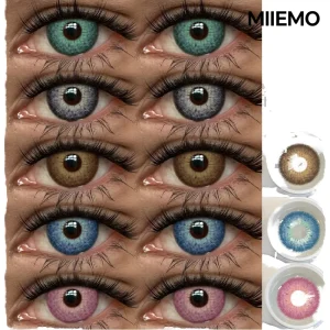 MIIEMO Three Tone Multifocal Cosmetic Colored Soft Contact Lenses Two Pieces Crystal Clear Vision UV Protection Anime Blind 38%