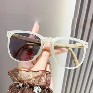 MK1500 Women’s PC Foldable Photochromic Anti-Blue Light Glasses with Photogray Lenses and Case