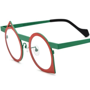 MK185801 Pure Titanium Glasses Geometric Special Eyeglasses Frames for All Face High Quality Luxury Optical Eyewear Spectacles