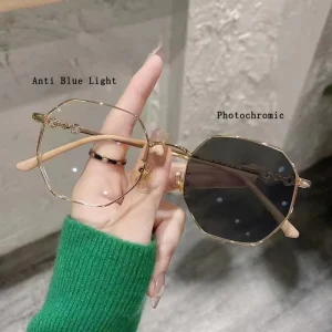 MK24041502 Full Frame Metal Glasses with Anti-Blue Light Photochromic Lenses for Women