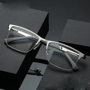 MK24062201 Retro Anti Blue Light Eyewear Reading Glasses Eyebrow Half Rectangle Metal Frame Optical Glasses Spectacles for Men
