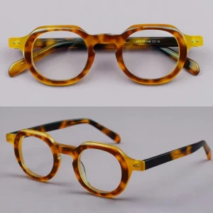 MK56071 New Retro Round Acetate Eyeglasses Frames for All Face High Quality Luxury Durable Spectacles Eyewear Glasses with Pins