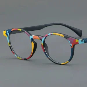 MK8802 New Retro Round Matt TR90 Colorful Eyeglasses Frames for All Face High Quality Luxury Durable Spectacles Eyewear Glasses