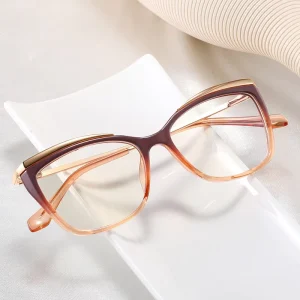 MK95270 High Quality Custom Logo Stickers TR90 Metal Eyeglasses Frames for All Face Anti Blue Light Spectacles Eyewear for Woman