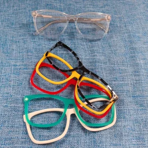 MK9901 Unisex 5-in-1 TR Eyeglass Frames with Magnetic Clip and Spring Insert