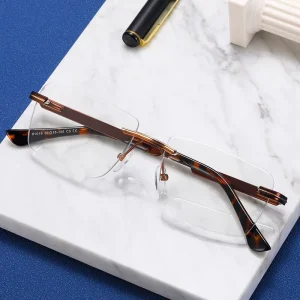 MS 81019 Men’s Frameless Optical Glasses Classic Metal Square Frame Direct From Manufacturer