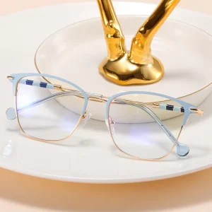 MS 81109 Metal Women’s Optical Frames Classic Anti-Blue Light Glasses