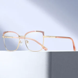 MS 81558 Large Frame Women’s Metal Glasses Blue Light Blocking Optical Eyeglasses Manufacturer