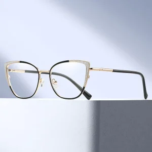 MS 81562 Cat Eye Metal Glasses Shiny Frame Optical Glasses