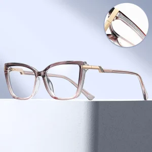 MS 81623 Women’s Cat-Eye Eyeglasses with Custom Logo Anti-Blue-Light Frames