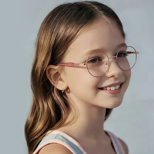 MS 81775 Comfort Focused Sleek Kids Metal Blue Light Blocking Eyewear Round Shape