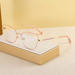 MS 82134 Women’s Metal Optical Frames Diamond Detail Blue Light Blocking