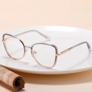 MS 82145 Stylish Metal Anti Blue Light Glasses TR90 Frame Color Flash Optical Manufacturer Designer Glasses