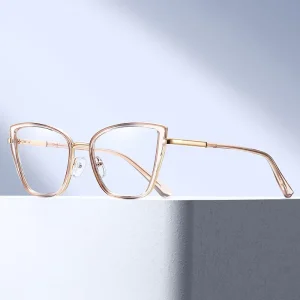 MS 82184 Women’s TR90 Metal-Frame Optical Glasses Blue-Light Blocking