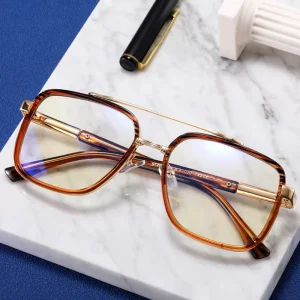 MS 97702 Men’s TR90 Optical Glasses Anti-Blue Light Metal Double Bridge Frame