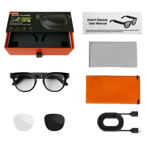 MT3 AI Smart Glasses 8MP Camera Calling Real-Time Translation IP65 Waterproof TR90 Outdoor Eyewear