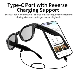 MT3 AiBuds AI Smart Glasses With 8MP HD Camera IP65 Waterproof TR90 Lightweight Frame 3D Surround Sound Cycling Eyewear