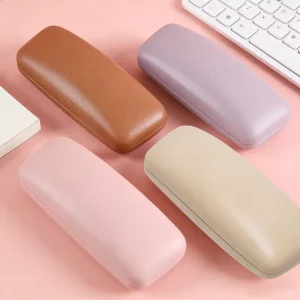 Macaron Multi-Color PU Leather Eyeglasses Box Custom Logo Hard Shell Sunglasses Case