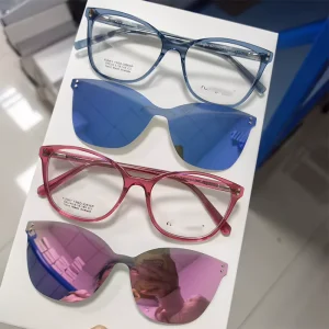 Magnetic Clip-On Acetate Polarized Flip-Up Sunglasses Frame