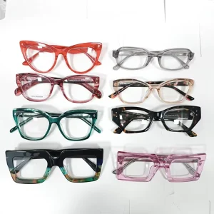 Manufacture Latest StyleThick Acetate Eyewear Frames Thick Framed Optical Eyeglasses for Women Men Mix Style