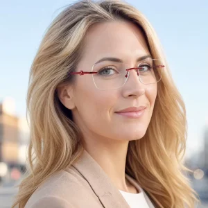 Manufacturer Cat-Eye Rimless Metal Eyeglass Frames for Men and Women