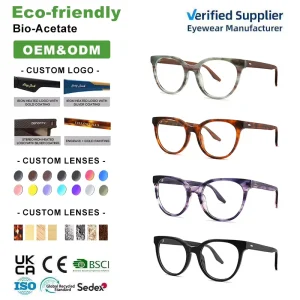 Manufacturers Custom Laminated Optical Frames Glasses Eco friendly Acetate Multi layer High Quality Eyeglasses Frame
