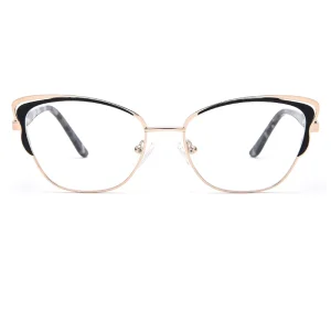 Manufacturing Solid Square Metal Unisex Cat-Eye Optical Frames with OEM Service