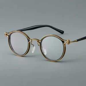 Men Intelligent Zoom Reading Glasses Luxury Round Frame Clear Lens Anti Blue Light Glasses Women Metal Reading Glasses