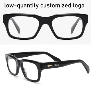 Men’s Acetate Square Optical Eyeglass Frames with Blue Light Blocking