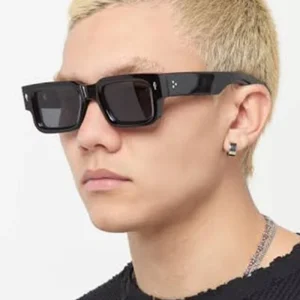 Men’s Black Square-Frame Sunglasses