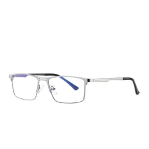 Men’s Business-Style Full-Rim Metal Eyeglass Frames, Custom Logo