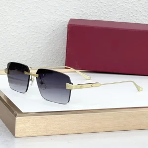Men’s Designer square Polarized Sunglasses UV400 Rimless Design High quality European Style Driving Vacation Sunglasses