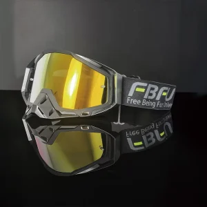 Men’s FB-LB Model Windproof Sports Motorcycle Goggles with Spandex/Cotton Heat Transfer