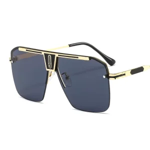 Men’s Lightweight Alloy Frame Oversized Square Sunglasses UV400 Optical Lenses