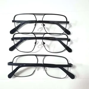 Men’s Lightweight Double-Bridge Metal Square Optical Frames