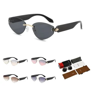Men’s New Fashion Metal Rimless Sunglasses Anti Glare Driving Glasses