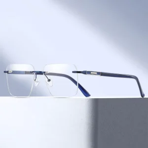 Men’s New MS 91732 Metal Glasses Concise Style Optical Frameless Eyeglasses Fashionable Rimless Eyewear with Customized Logo