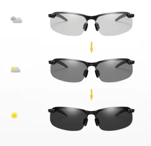 Men’s Photochromic Polarized Sunglasses with Day-Night Vision for Driving