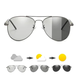 Men’s Polarized Photochromic Driving Sunglasses with Color-Changing Lenses