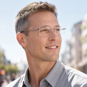 Mens Rectangle Eyeglass Frames Optical Frames Spectacle Frames Metal Vintage Eyewear Frames Prescription Glasses