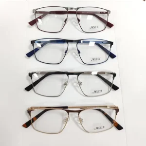 Men’s Rectangle Full-Rim Metal Optical Eyeglasses Frames Daily Wear