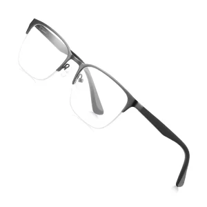 Men’s Semi-Rim Metal Anti-Blue Light Optical Eyeglass Frames Factory Custom Logo