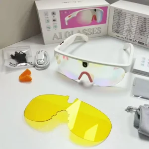 Men’s Sports Smart Sunglasses G5 1200P 8MP Camera 30H Music Interchangeable 3-in-1 Lenses AI Translation