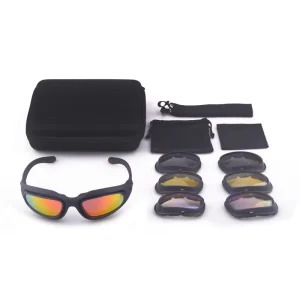 Men’s Tactical Goggles with Non-Slip Ventilation Design and 3 Interchangeable Lenses
